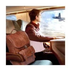 Mochila vintage de piel sintética mochila delgada para