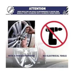 Juego de 20 tuercas de rueda M12x1.5 de 1.4 pulgadas de_2