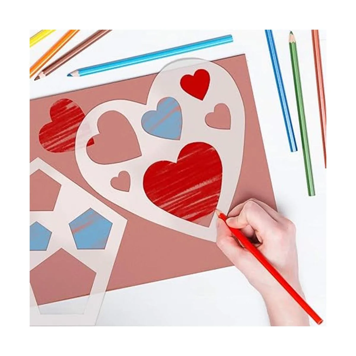 Juego de 12 plantillas de tiza de plástico para dibujo