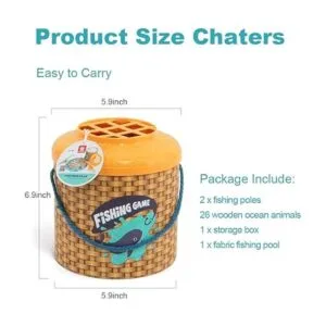 TOP BRIGHT Montessori Juego de pesca magnético de madera_5