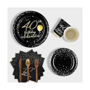 Gatherfun Suministros de fiesta de cumpleaños número 40