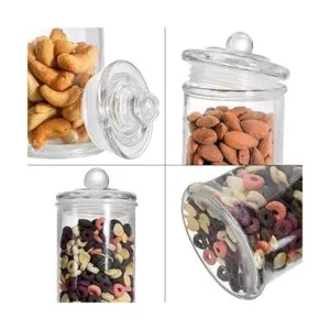 Suwimut Juego de 3 tarros de boticario de cristal con