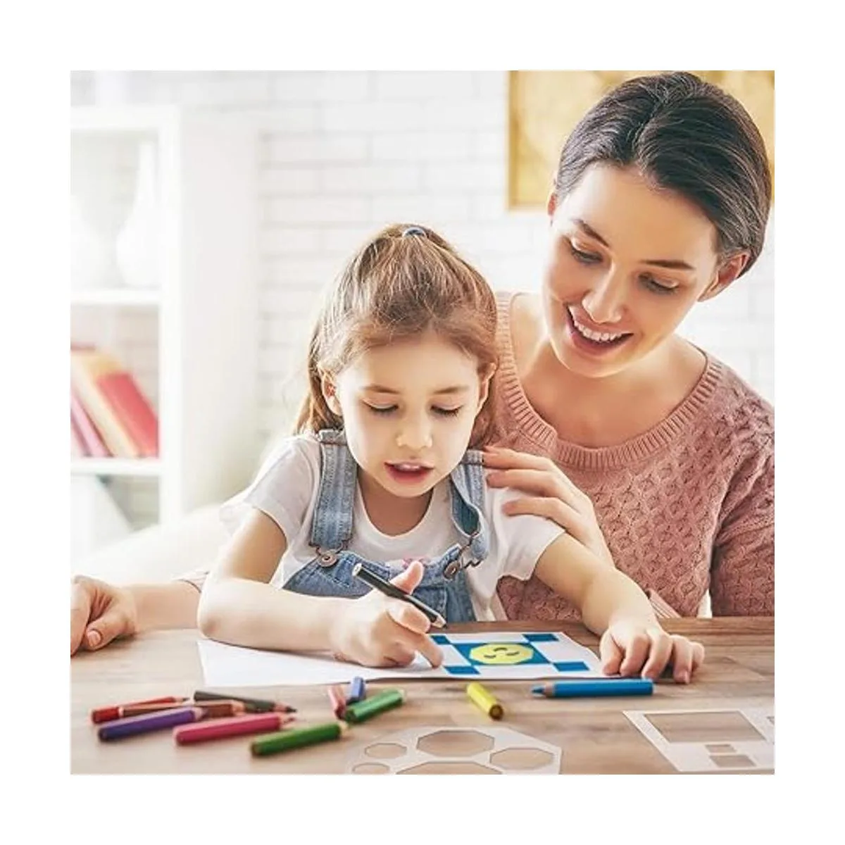 Juego de 12 plantillas de tiza de plástico para dibujo