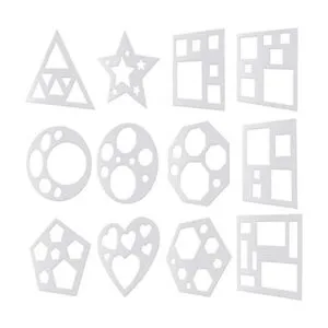 Juego de 12 plantillas de tiza de plástico para dibujo