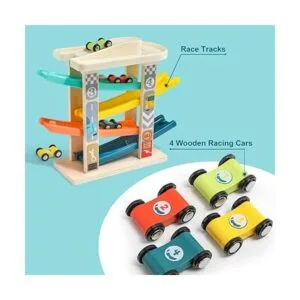 TOP BRIGHT Juguetes de rampa de coche de madera para niños_2