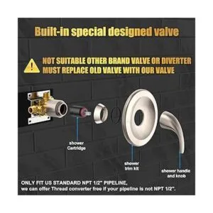 EMBATHER Juego de grifo de ducha kit de moldura de ducha_2