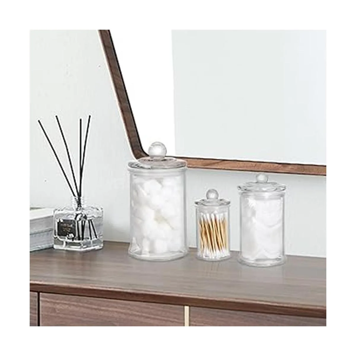 Suwimut Juego de 3 tarros de boticario de cristal con