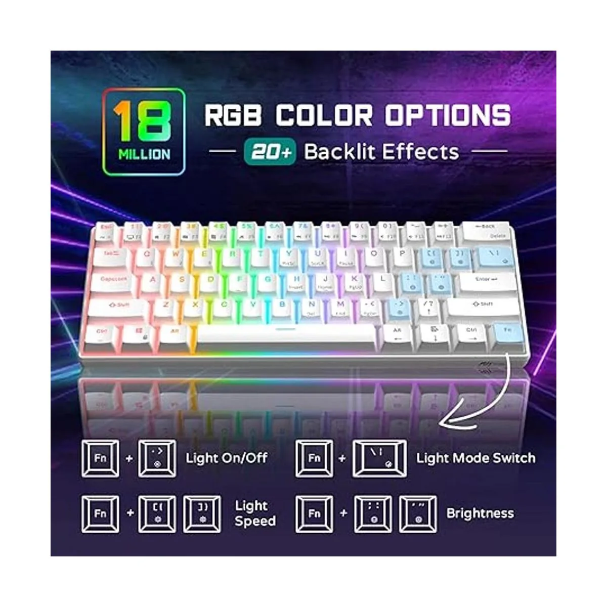 RK ROYAL KLUDGE RK61 Teclado mecánico para juegos con_2