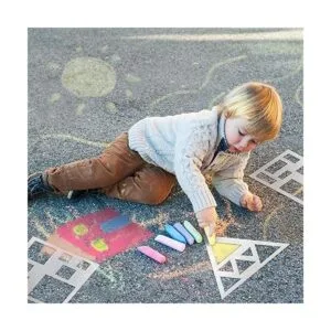 Juego de 12 plantillas de tiza de plástico para dibujo