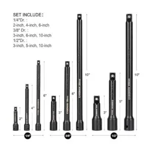 CASOMAN Juego de barras de extensión de 9 piezas