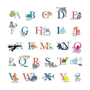 Pegatinas de pared DECOWALL DS8040 AZ Ocean Alphabet Kids_1