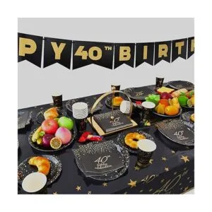 Gatherfun Suministros de fiesta de cumpleaños número 40