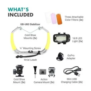 Movo Paquete de equipo de buceo XL con luces LED_2