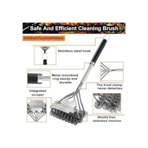 POLIGO Cepillo limpiador de parrilla de 18 pulgadas