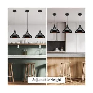 Asnxcju Lámpara colgante de metal negro lámpara colgante_3