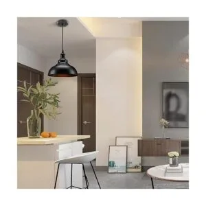 Asnxcju Lámpara colgante de metal negro lámpara colgante_4