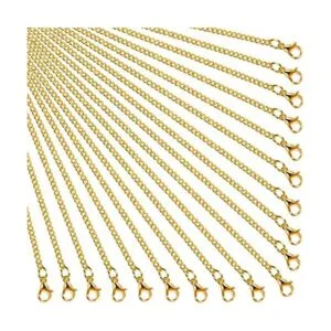 Paquete de 24 cadenas de collar chapadas en oro cadena de