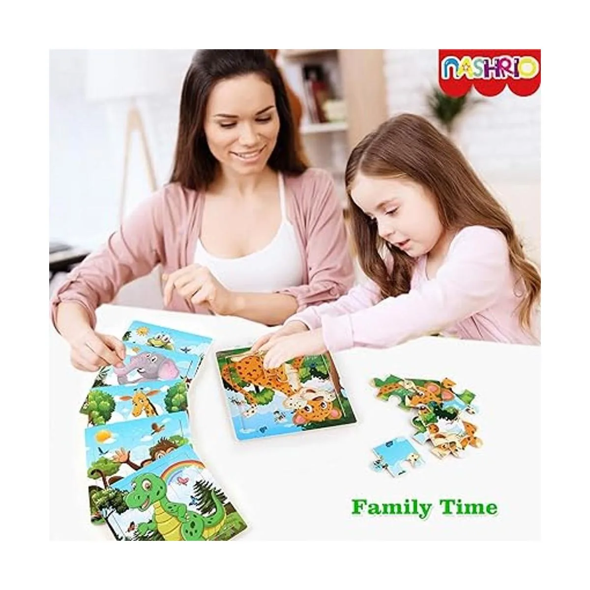 NASHRIO Rompecabezas de madera para niños pequeños de 2 a