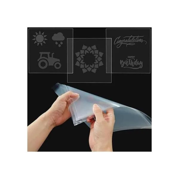 Paquete de 24 hojas de plantillas de Mylar transparentes