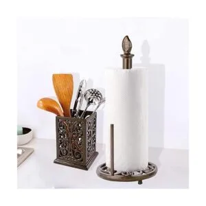 Soporte de papel de metal vintage para toallas de papel de