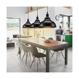 Asnxcju Lámpara colgante de metal negro lámpara colgante_2