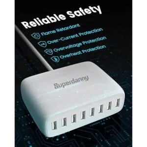 SUPERDANNY Estación de carga de escritorio de 8 puertos_4