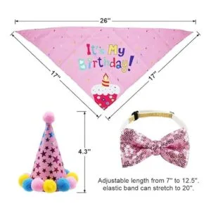 ADOGGYGO Pañuelo de cumpleaños para perro bufanda y_5