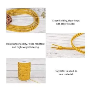 PandaHall Cuerda trenzada de poliéster de 0.118 in para