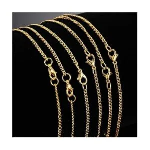 Paquete de 24 cadenas de collar chapadas en oro cadena de