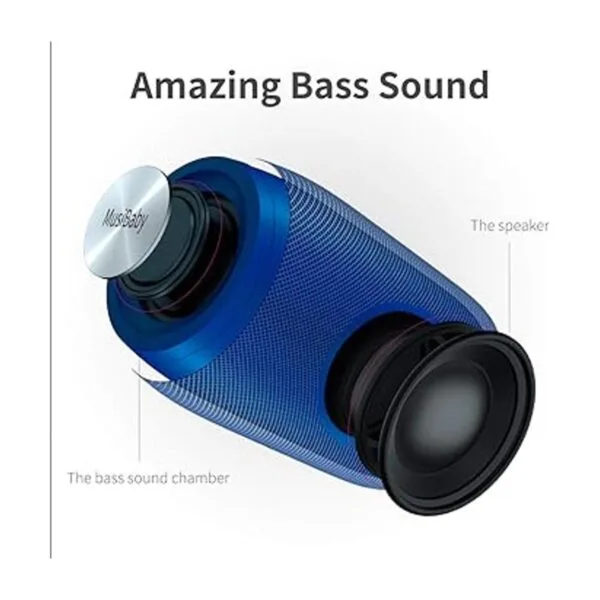 MusiBaby Bocina con Bluetooth 5.0 transportable al aire_4