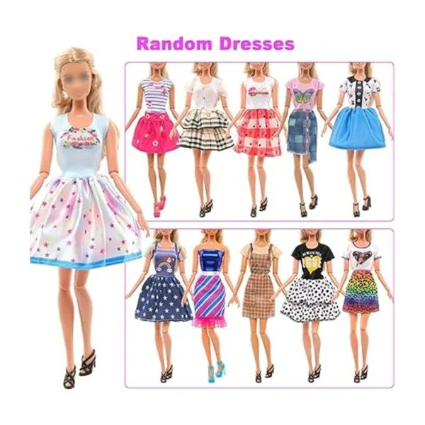 38 PCS Doll Clothes and Accessories 3 PCS Fashion Dresses_3