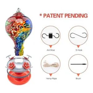 Muse Garden Comedero para colibríes para exteriores_3