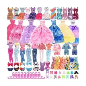 38 PCS Doll Clothes and Accessories 3 PCS Fashion Dresses_1