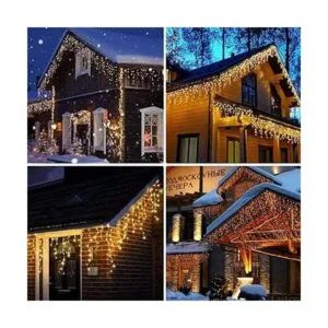 Qunlight Luces LED de carámbano de 300 L luces blancas