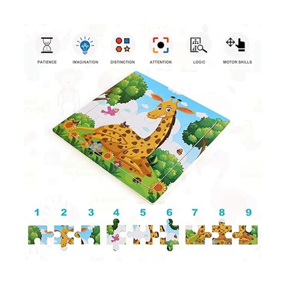 NASHRIO Rompecabezas de madera para niños pequeños de 2 a