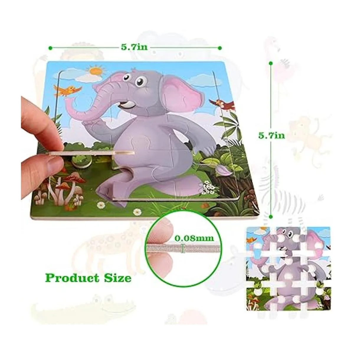 NASHRIO Rompecabezas de madera para niños pequeños de 2 a