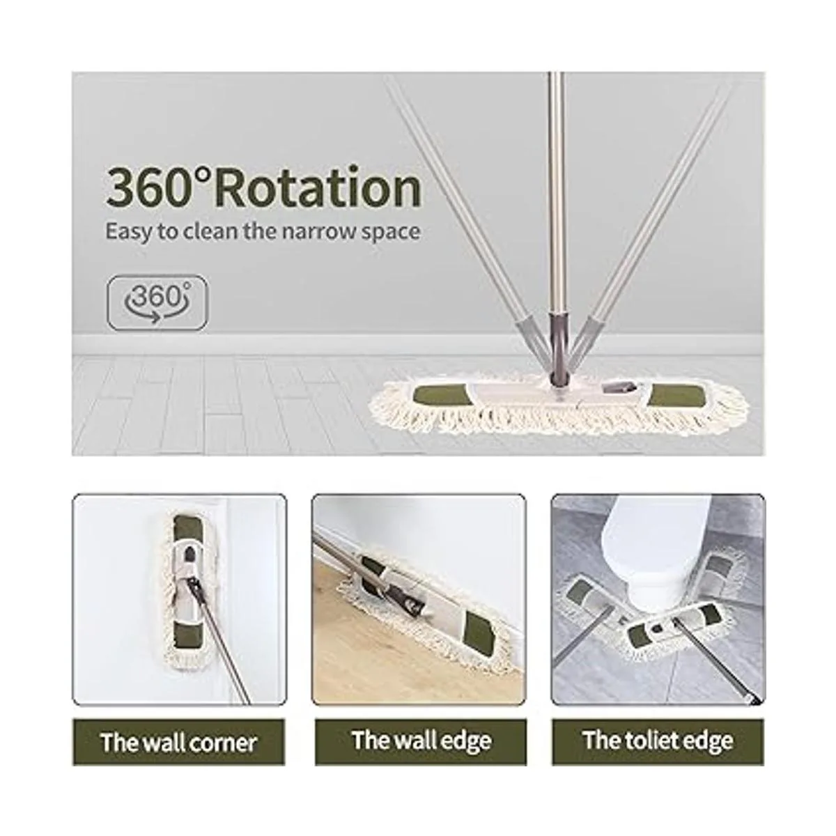 Eyliden Fregona de polvo con 2 almohadillas lavables_5