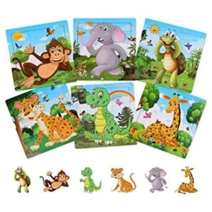 NASHRIO Rompecabezas de madera para niños pequeños de 2 a