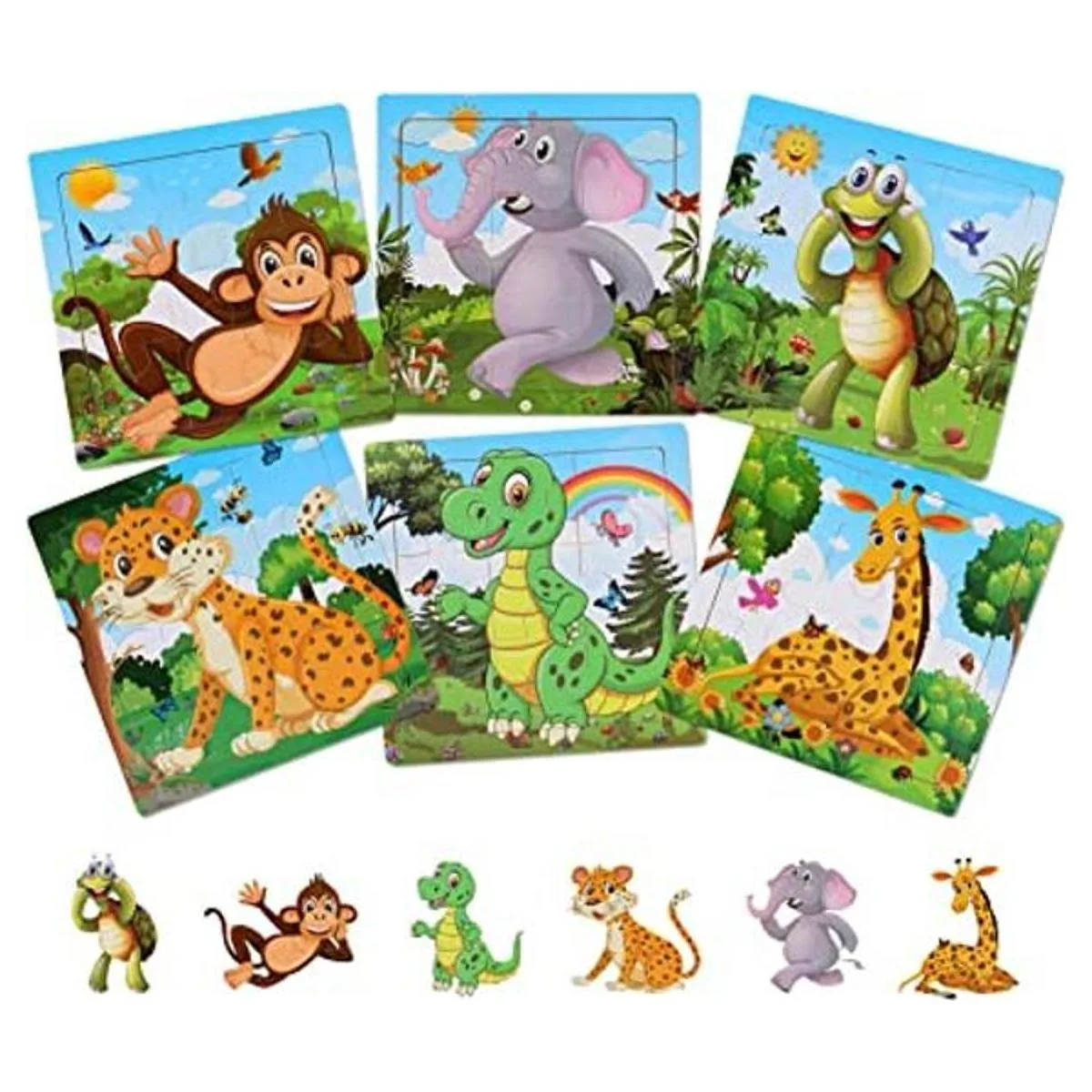 NASHRIO Rompecabezas de madera para niños pequeños de 2 a