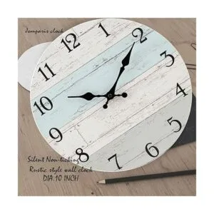 Reloj de pared redondo decorativo de madera silencioso sin_2