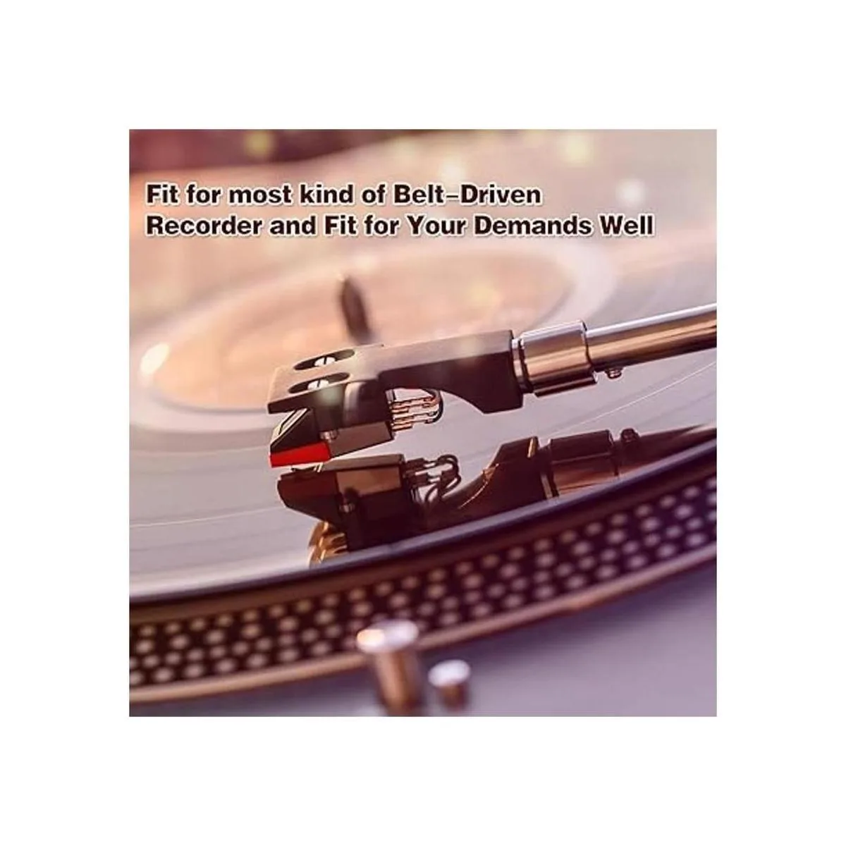 5 correas de tocadiscos con 5 agujas de grabador repuesto_4