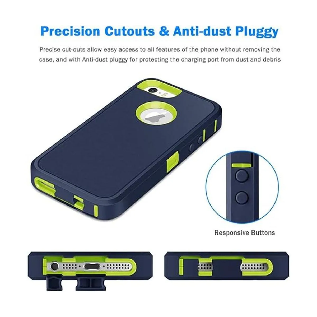 Jelanry Funda para iPhone 5S resistente con armadura para_4