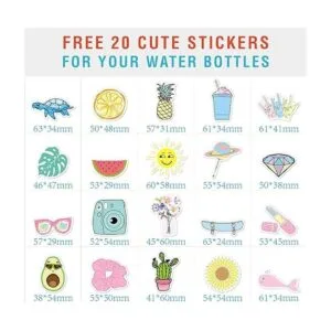 Botella de agua aislada con tapa con popote para niños y_4