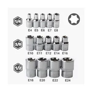 Juego de llaves E Torx hembra 38 12 14 unidad E4 E24