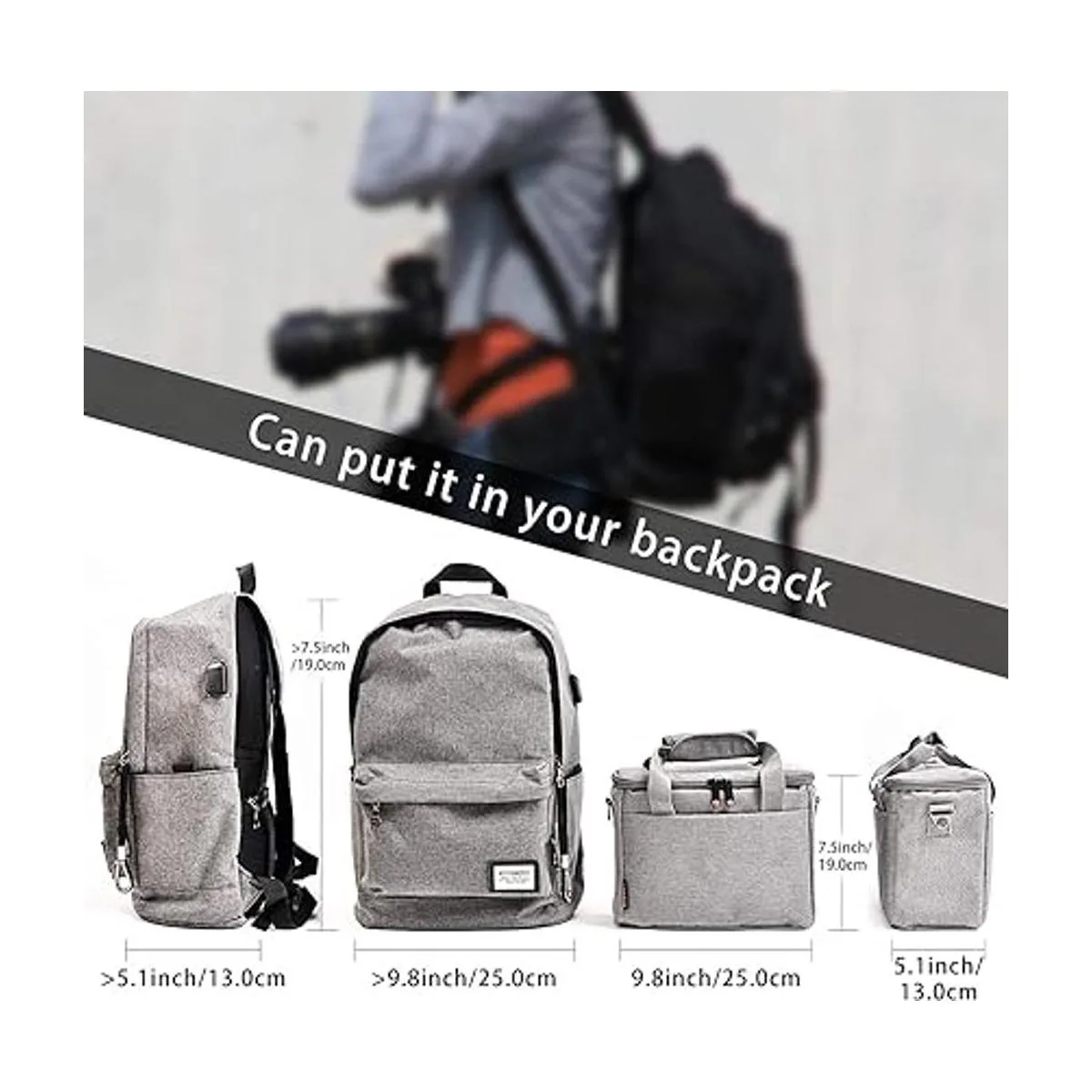 FOSOTO Funda para cámara con funda impermeable para lluvia