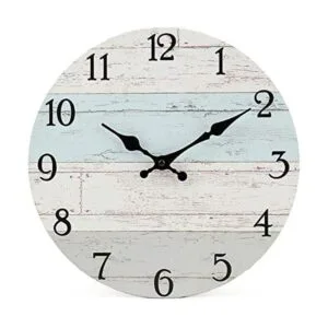 Reloj de pared redondo decorativo de madera silencioso sin_1