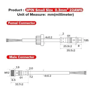BTFLIGHTING Cable de extensión IP65 de 6.56 pies 6.6 ft_6