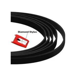 5 correas de tocadiscos con 5 agujas de grabador repuesto_3