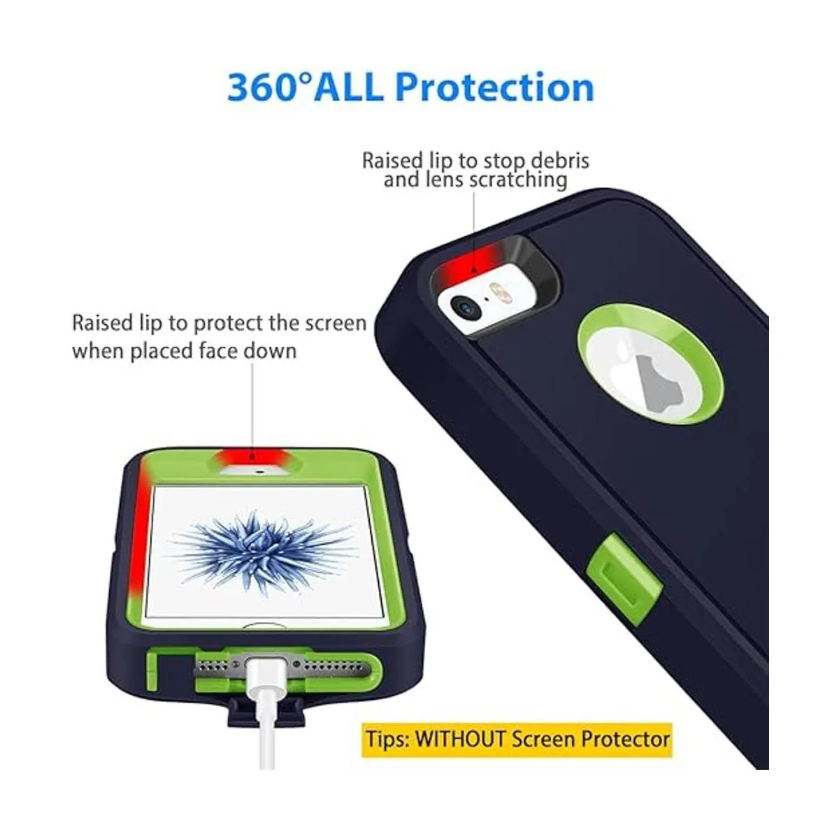 Jelanry Funda para iPhone 5S resistente con armadura para_3