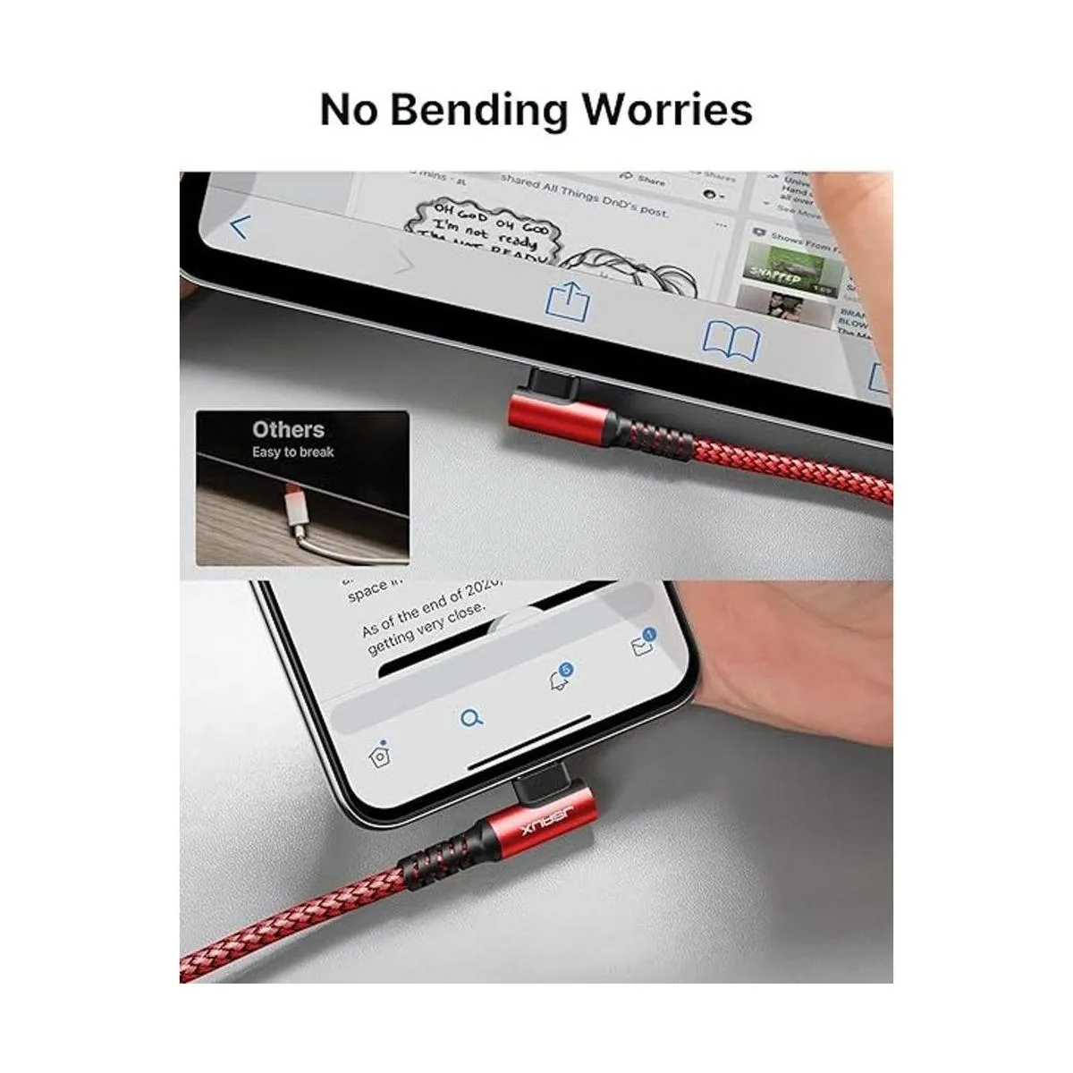 JSAUX Cable USB C Paquete de 2 cables de 6.6 pies_3